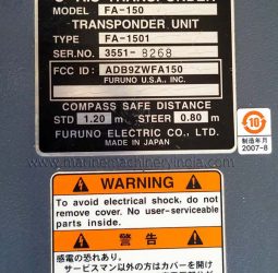 Furuno FA-1501 Class A UAIS Transponder label